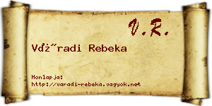 Váradi Rebeka névjegykártya